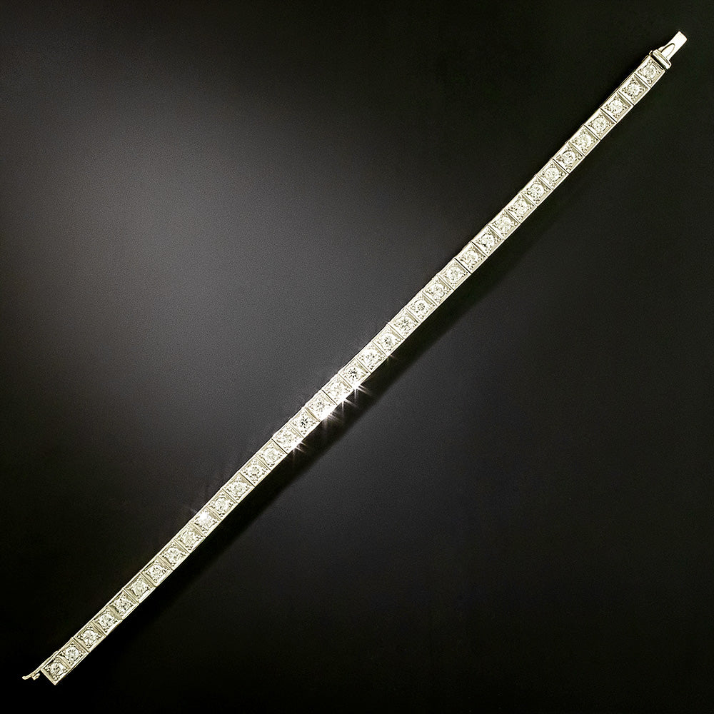 Late-Art Deco Diamond Line Bracelet - 3