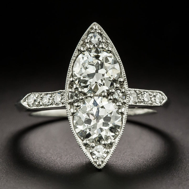 Late Art Deco Navette Diamond Ring