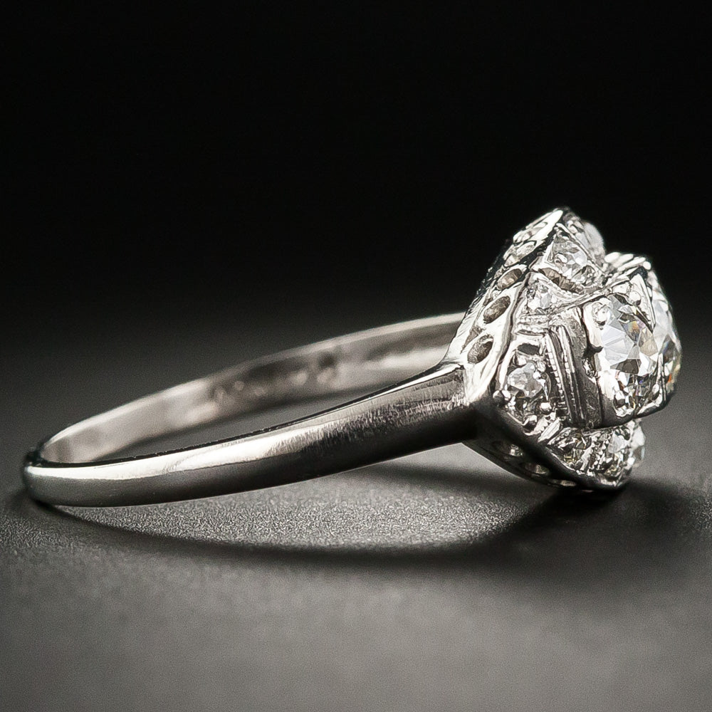Late-Art Deco Three-Stone Diamond Ring - 4