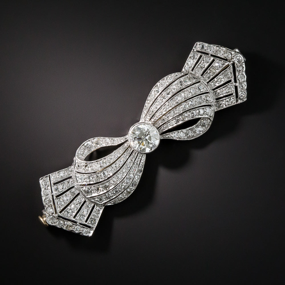 Late Edwardian/Art Deco Diamond Bow Brooch - 2