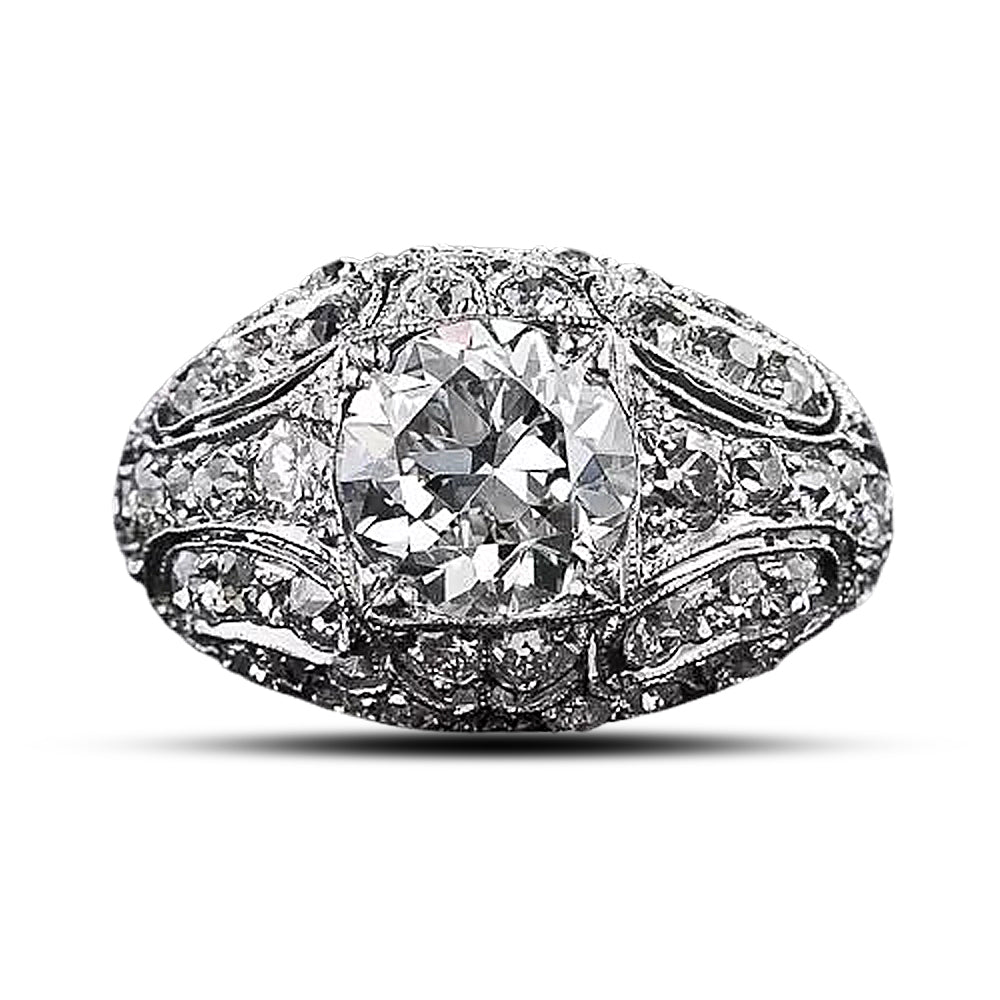 Late-Edwardian/Early-Art Deco 2.43 Carat Diamond Engagement Ring - GIA K VS2 - 11