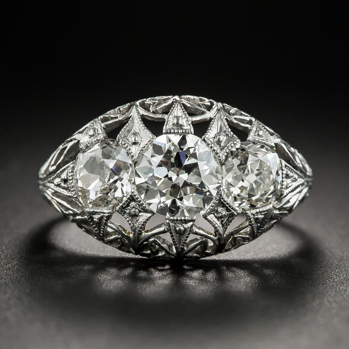 Late Edwardian/Early Art Deco Three-Stone Diamond Ring