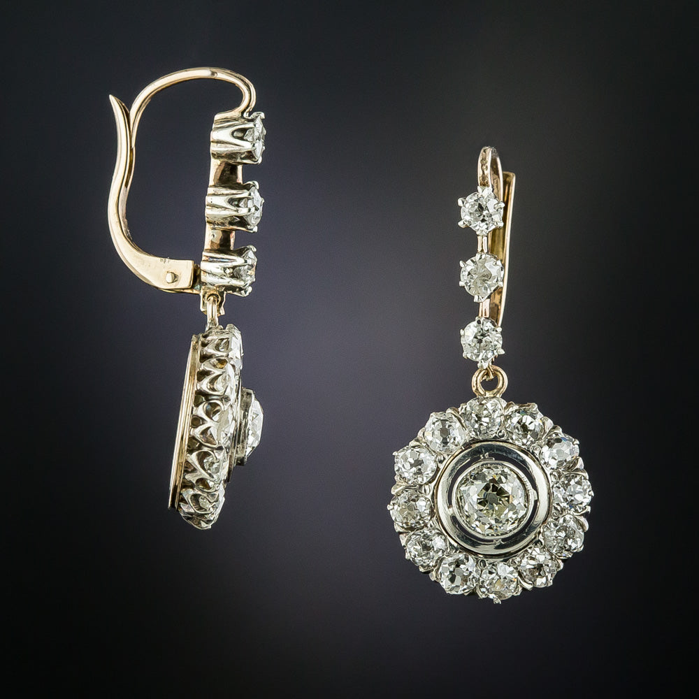 Late Victorian Diamond Drop Earrings - 1