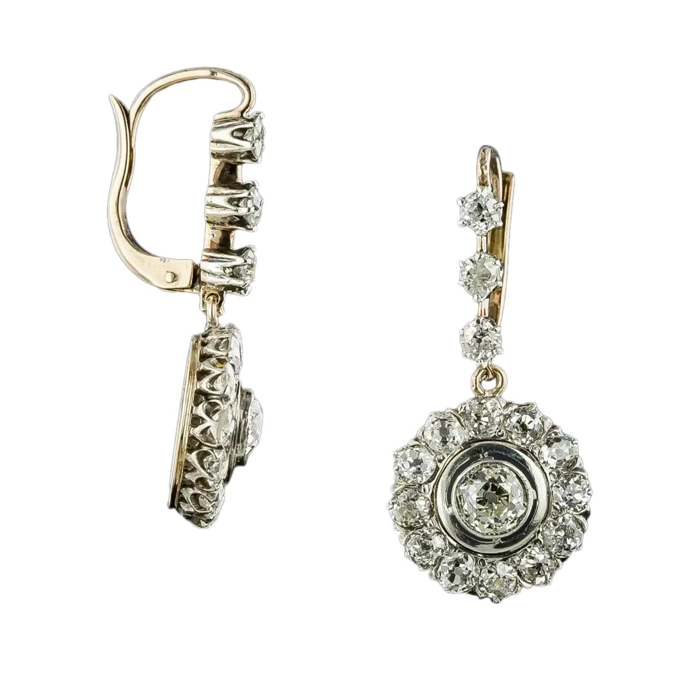 Late Victorian Diamond Drop Earrings - 2