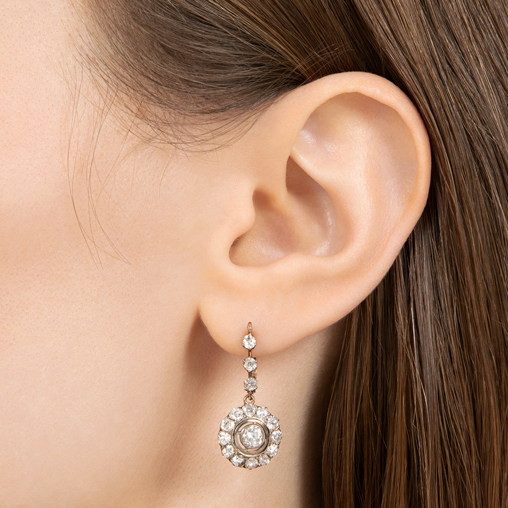 Late Victorian Diamond Drop Earrings - 3