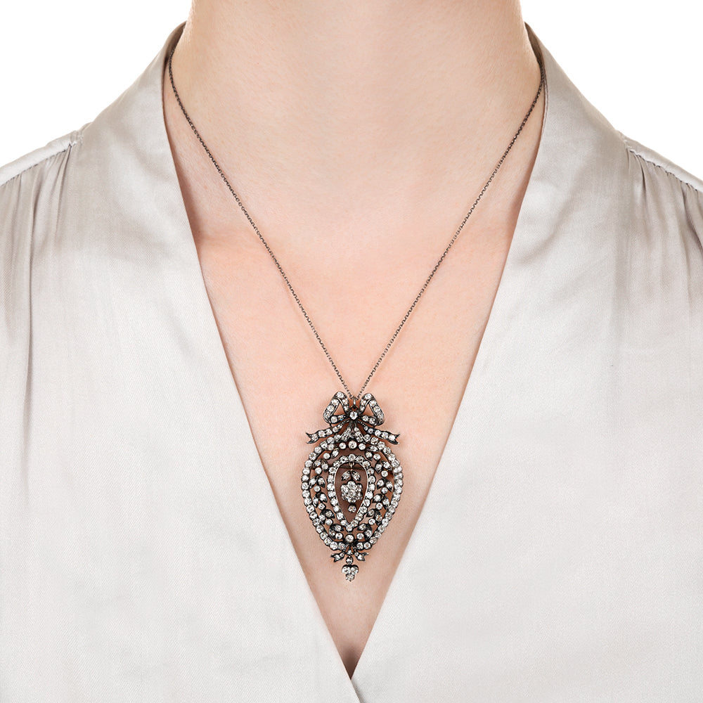 Late Victorian Diamond Pendant/Brooch  - 6