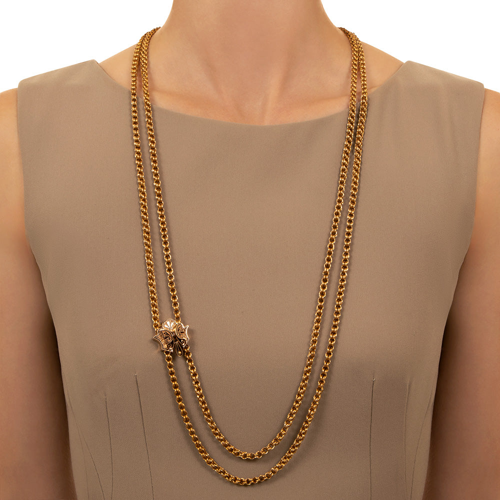 Long 14K Victorian Slide Necklace, 66 Inches - 4