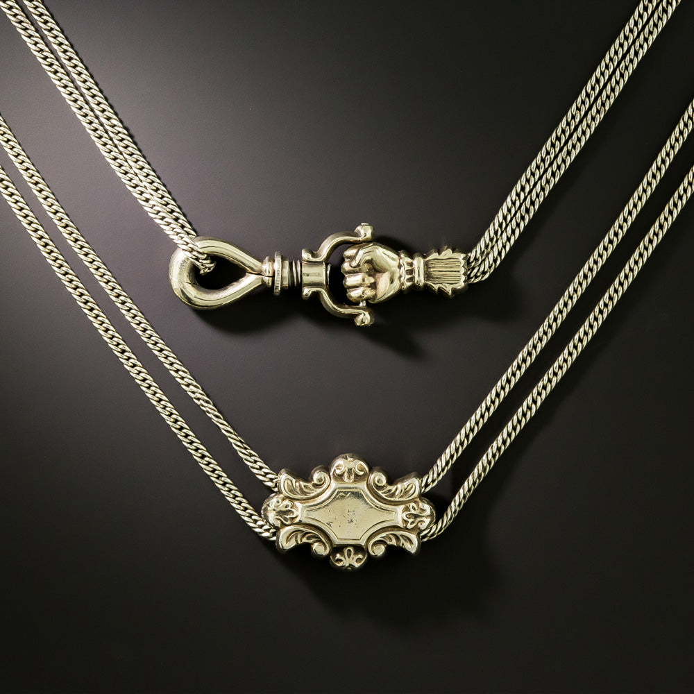 Long Victorian Gold Slide Chain, United Kingdom - 3