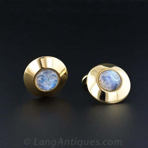 Man-in-the-Moonstone Cuff Links by Asanti