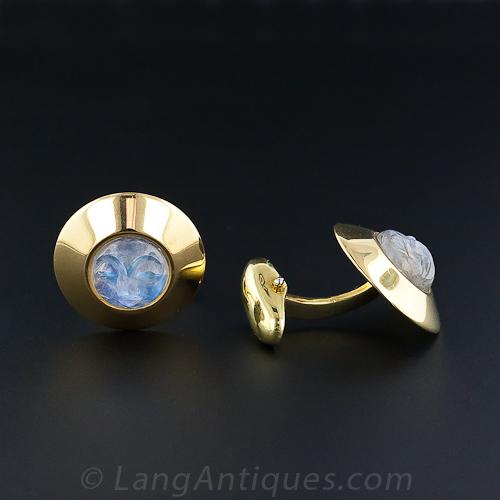 Man-in-the-Moonstone Cuff Links by Asanti - 4