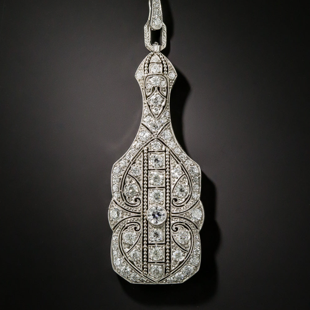 Marcus & Co. Art Deco Platinum Diamond Lorgnette Necklace - 10
