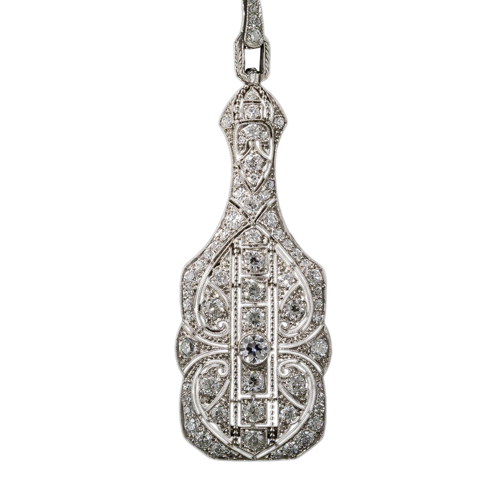 Marcus & Co. Art Deco Platinum Diamond Lorgnette Necklace - 5