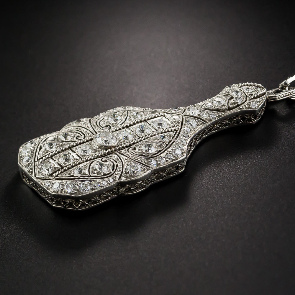Marcus & Co. Art Deco Platinum Diamond Lorgnette Necklace - 11