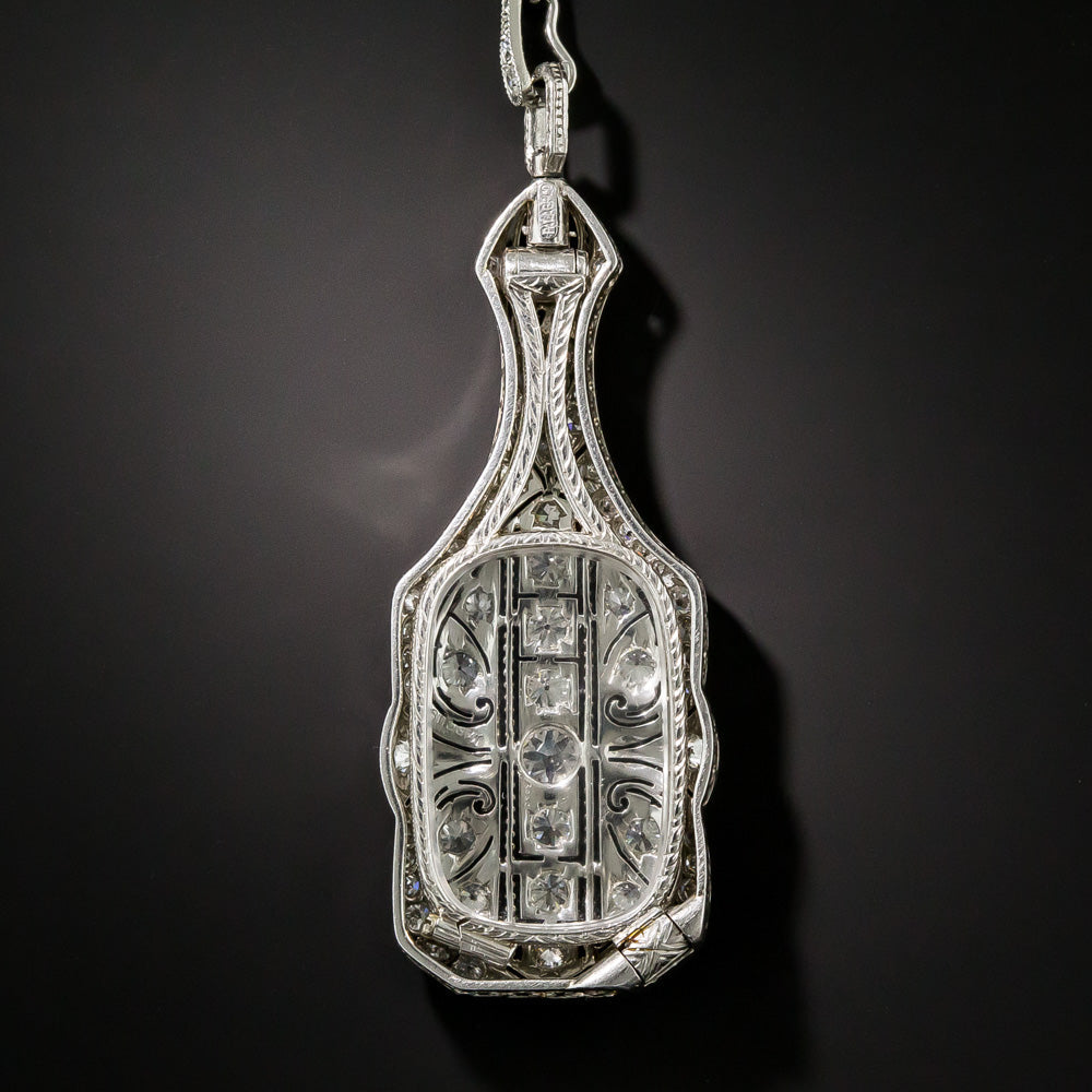 Marcus & Co. Art Deco Platinum Diamond Lorgnette Necklace - 12