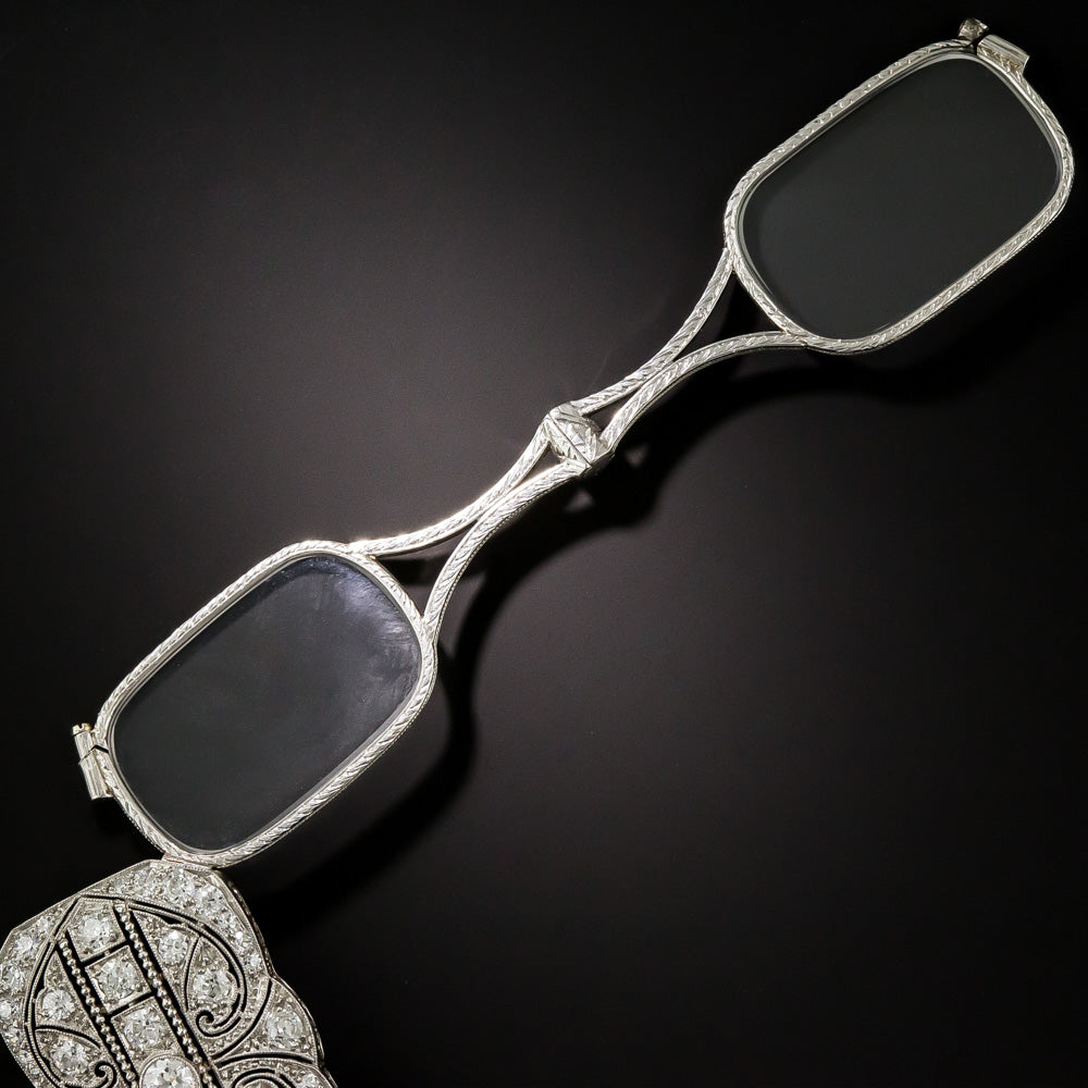 Marcus & Co. Art Deco Platinum Diamond Lorgnette Necklace - 14