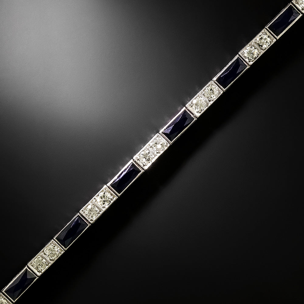 Marcus & Co. Art Deco Sapphire and Diamond Line Bracelet - 4