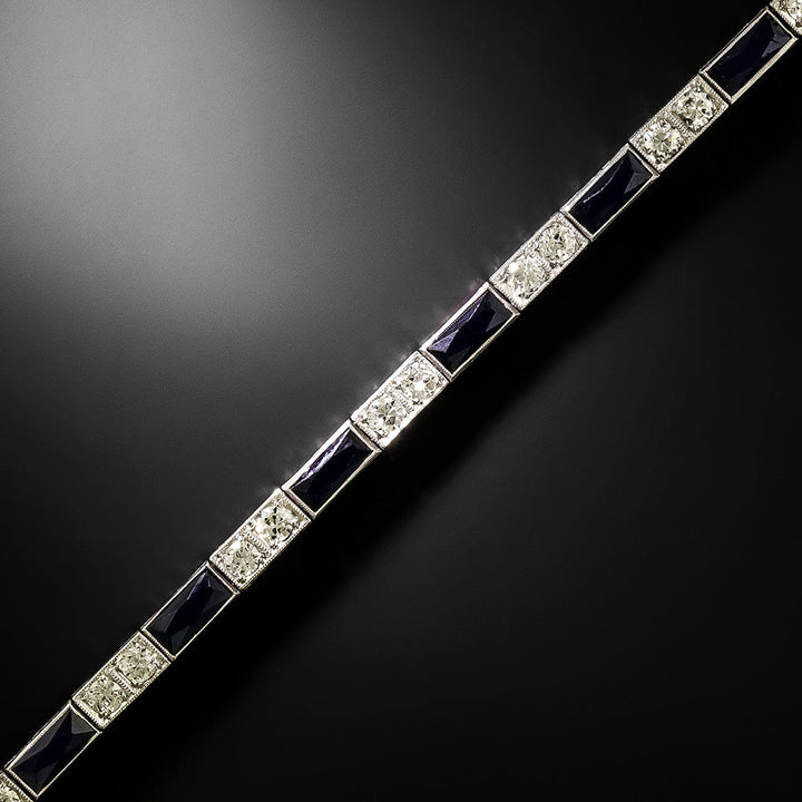 Marcus & Co. Art Deco Sapphire and Diamond Line Bracelet