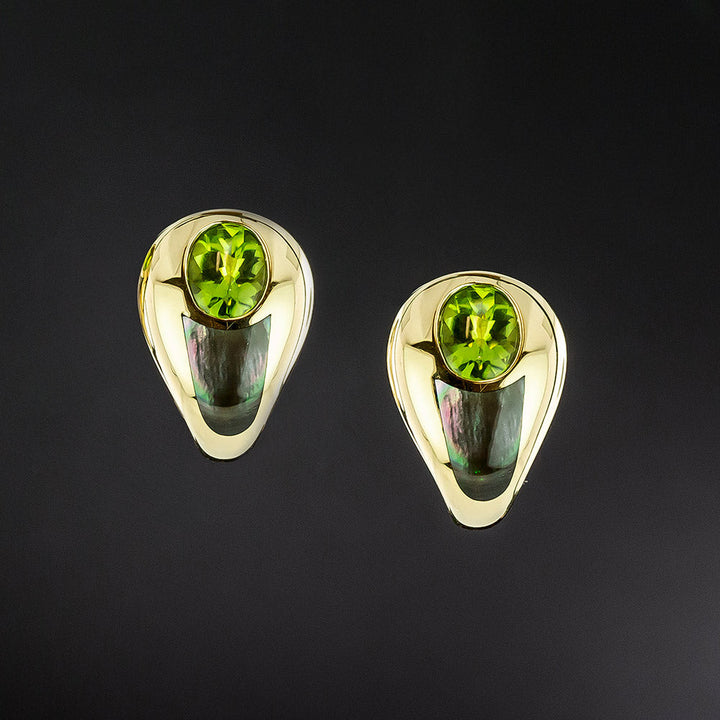 Mauboussin Peridot and Mother of Pearl Earrings