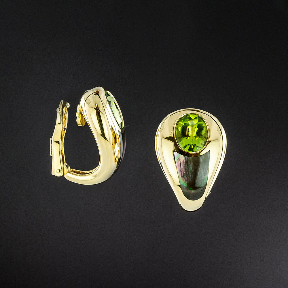 Mauboussin Peridot and Mother of Pearl Earrings - 3