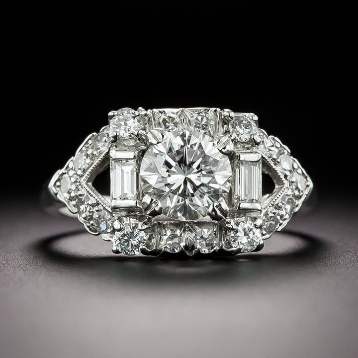 Mid-Century 1.09 Carat Diamond Engagement Ring - GIA F VS2