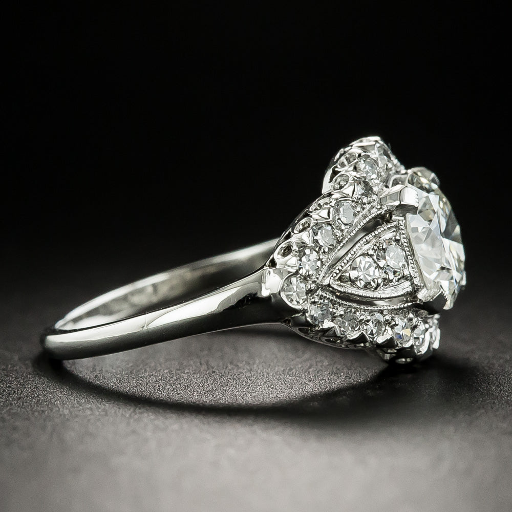 Mid-Century 1.16 Carat Diamond Engagement Ring - GIA J SI2 - 4