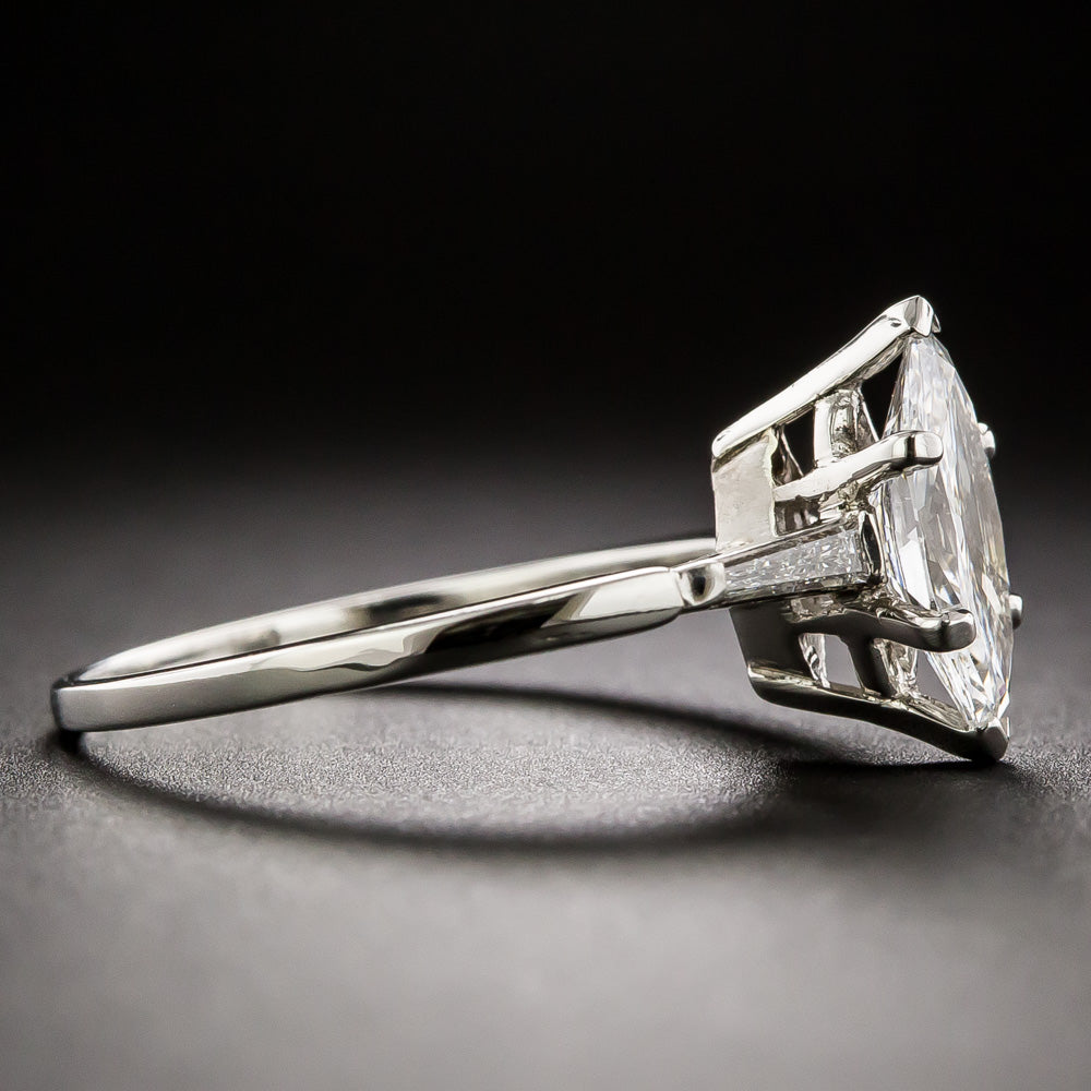 Mid-Century 1.18 Carat Marquise Diamond Engagement Ring - GIA D VVS2 - 3