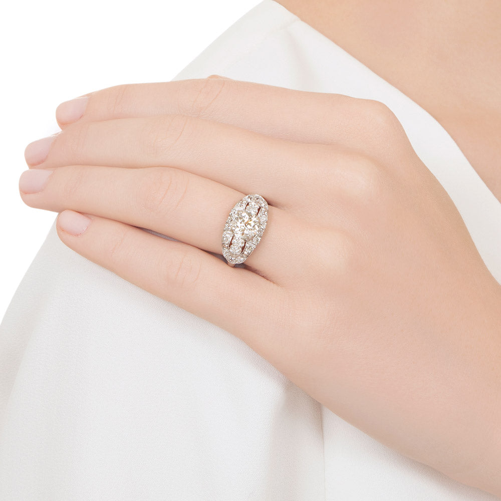 Mid-Century 1.28 Carat Diamond Engagement Ring - GIA  J VS1 - 6