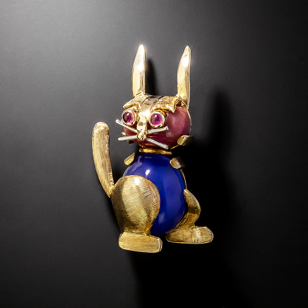 Mid-Century 18K Cat Brooch - 2