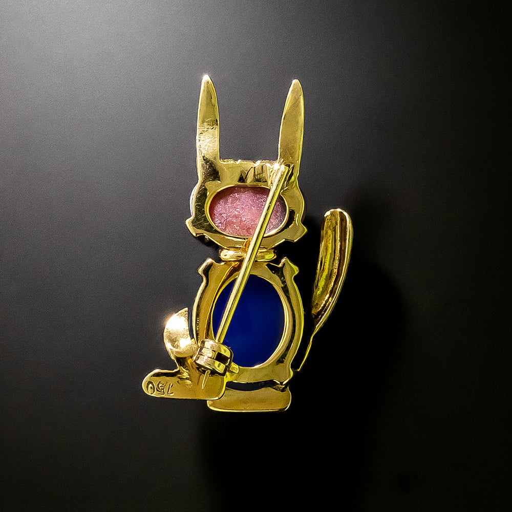 Mid-Century 18K Cat Brooch - 3