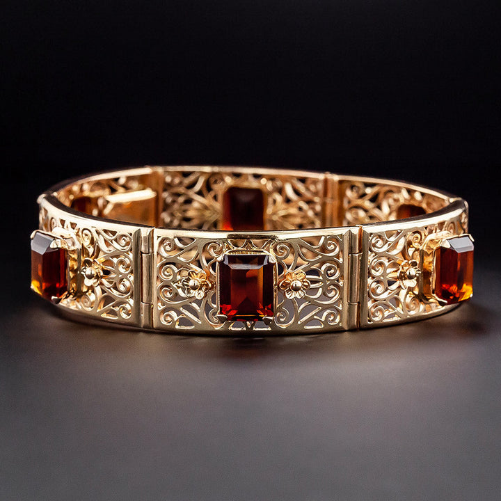 Mid-Century 18K Citrine Bracelet