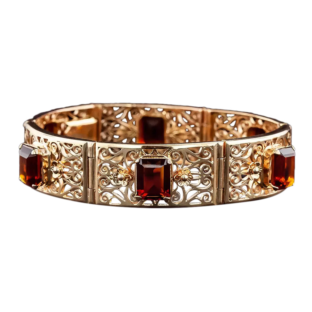 Mid-Century 18K Citrine Bracelet - 3