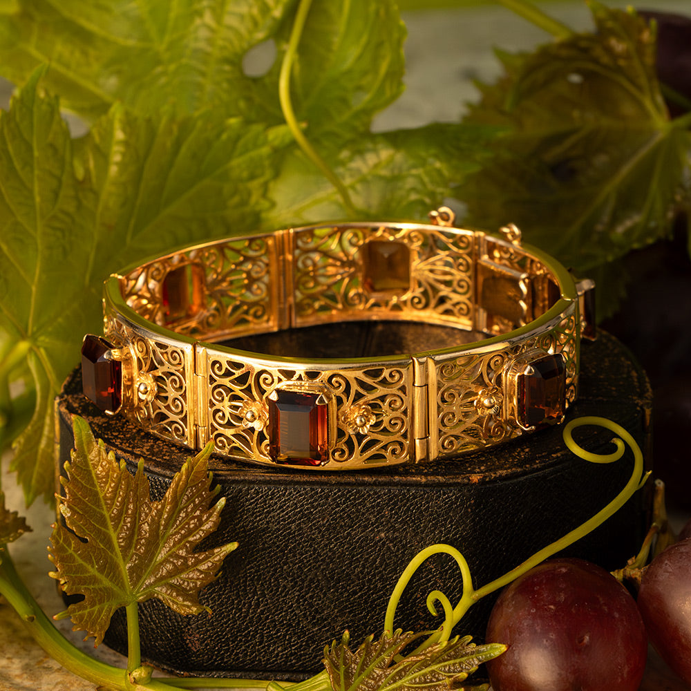 Mid-Century 18K Citrine Bracelet - 6