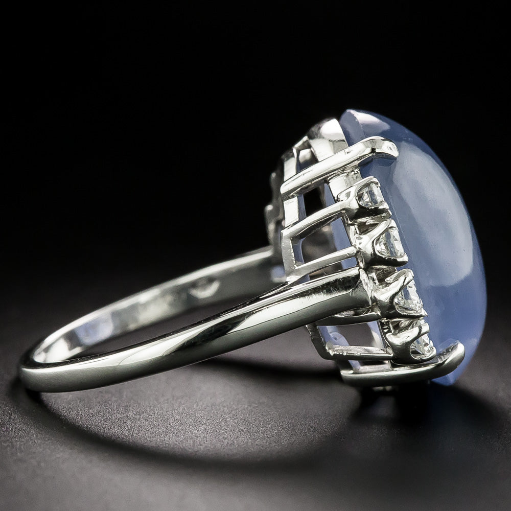 Mid Century 21.00 Carat Star Sapphire and Diamond Ring by Marshall LIttman Jewelers - 8