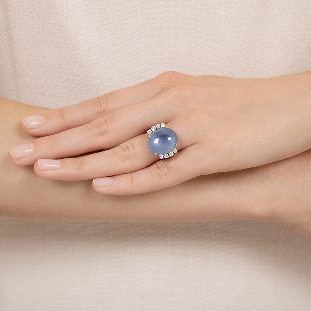 Mid Century 21.00 Carat Star Sapphire and Diamond Ring by Marshall LIttman Jewelers - 12