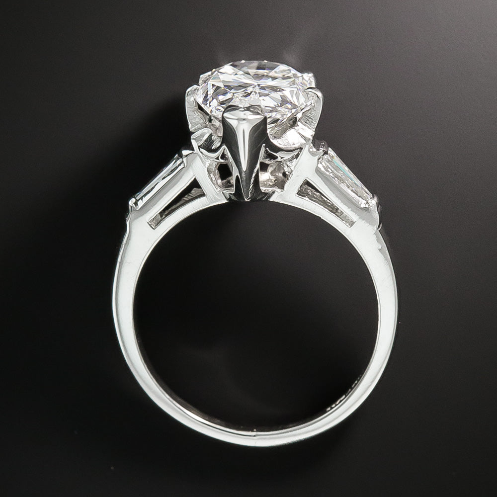 Mid-Century 3.19 Carat Pear-Shaped Diamond Ring - GIA  G VS2 - 4