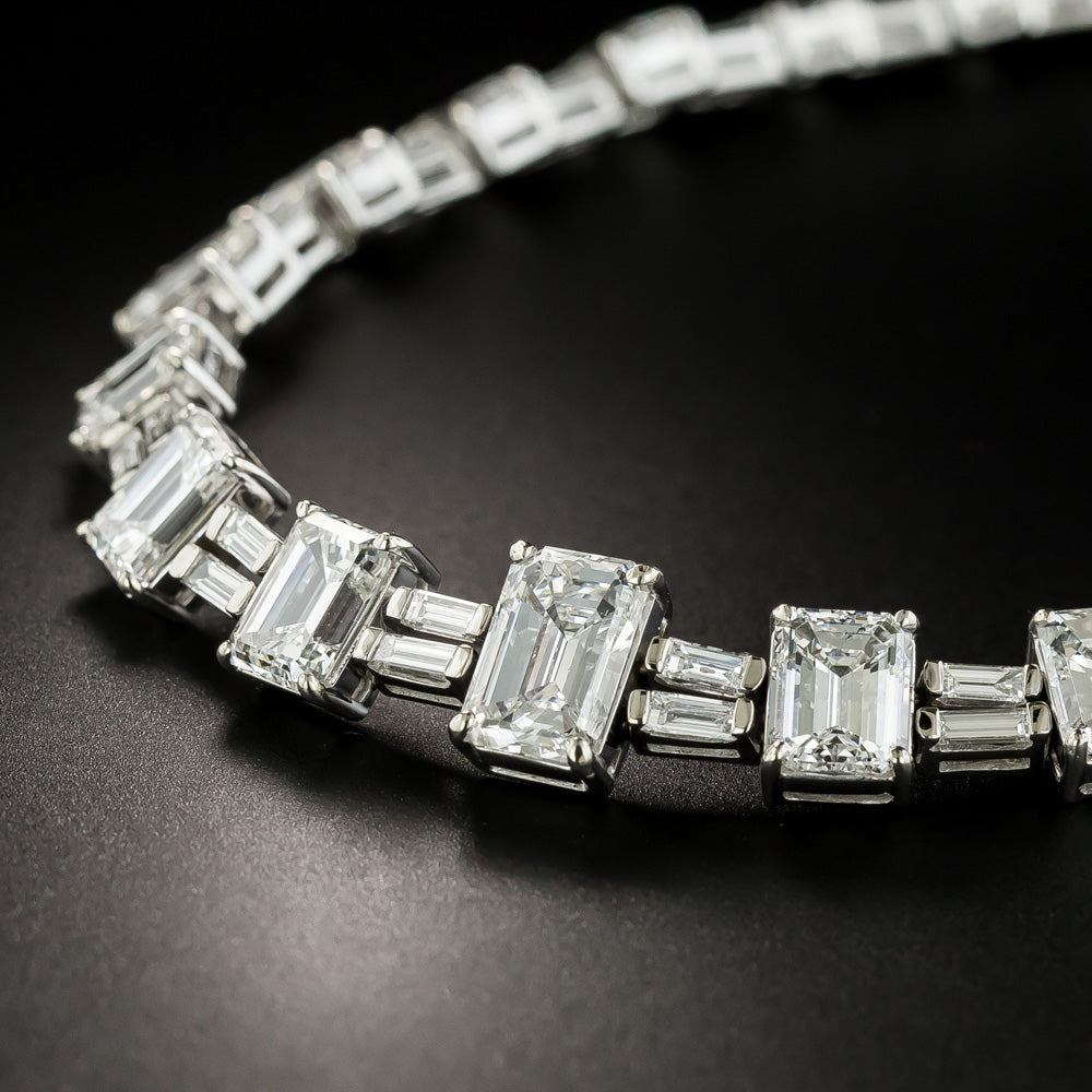 Mid-20th Century Emerald-Cut Diamond Necklace -- 28.19 Carats - 4