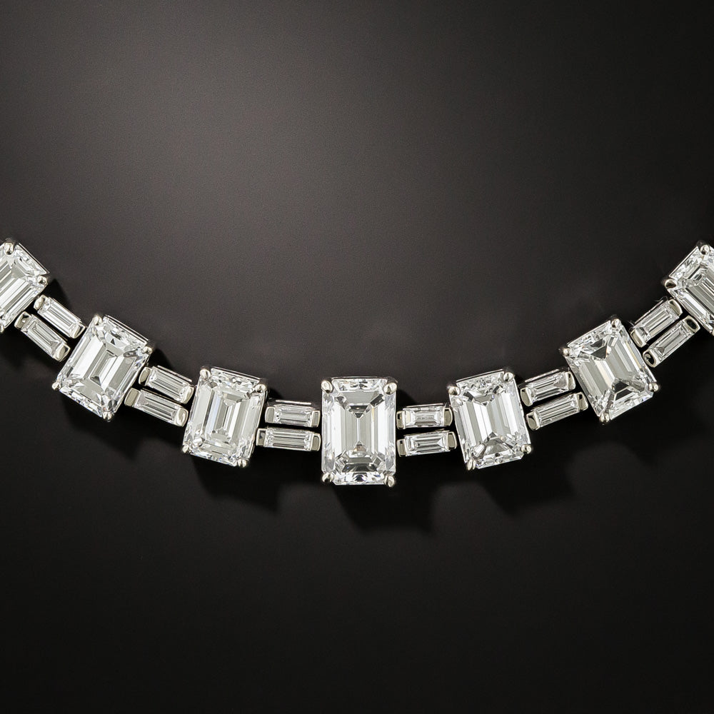 Mid-Century 33 Carat Emerald-Cut Diamond Necklace - GIA - 4