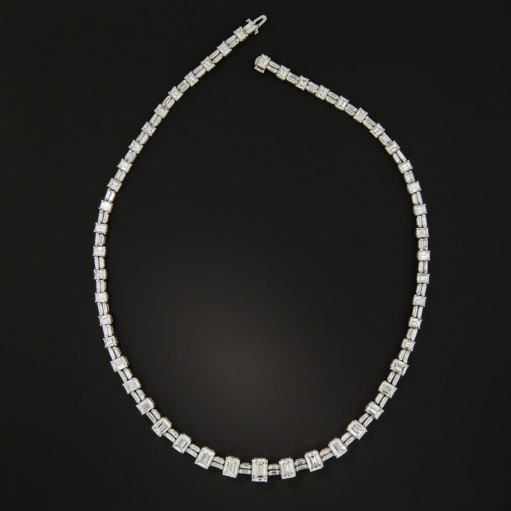Mid-Century 33 Carat Emerald-Cut Diamond Necklace - GIA - 5