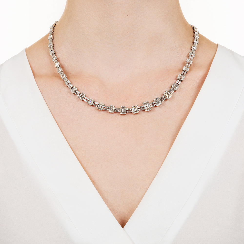Mid-Century 33 Carat Emerald-Cut Diamond Necklace - GIA - 6