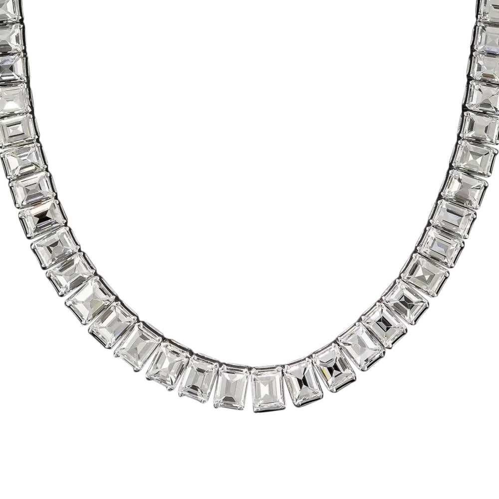 Mid-Century 44.00 Carat Carré-Cut Diamond Riviere Necklace - 5