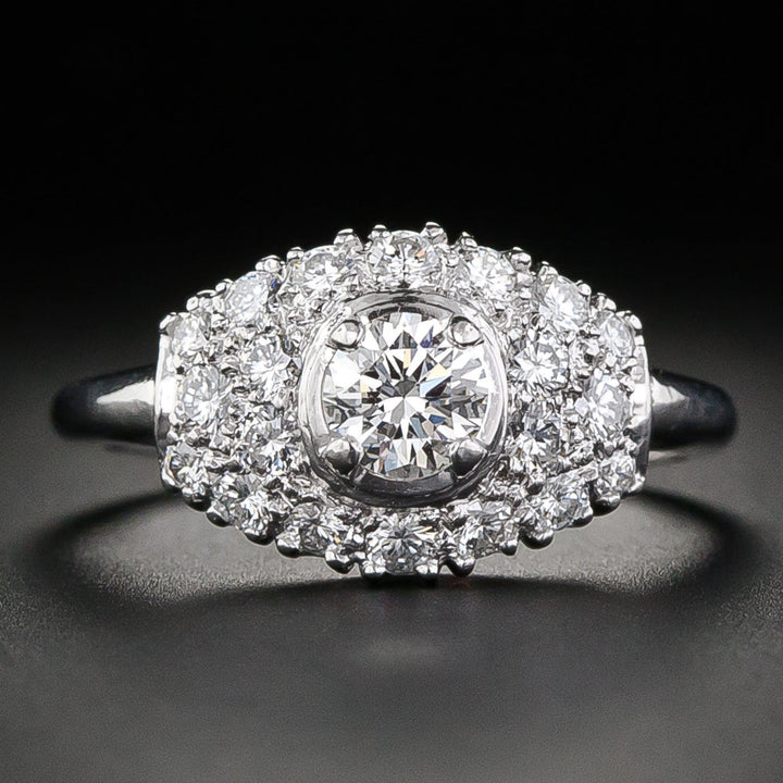 Mid-Century .44 Carat Diamond Platinum Engagement Ring