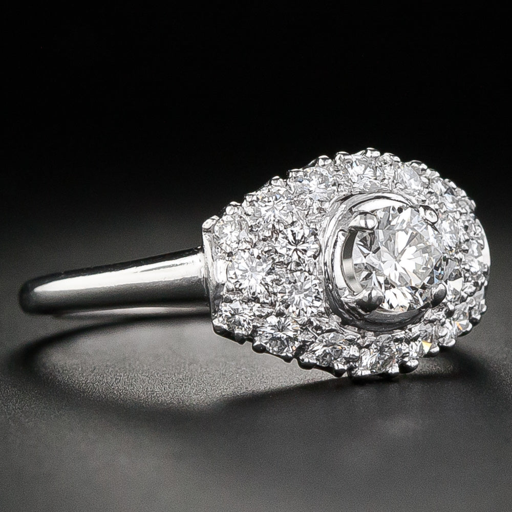 Mid-Century .44 Carat Diamond Platinum Engagement Ring - 6