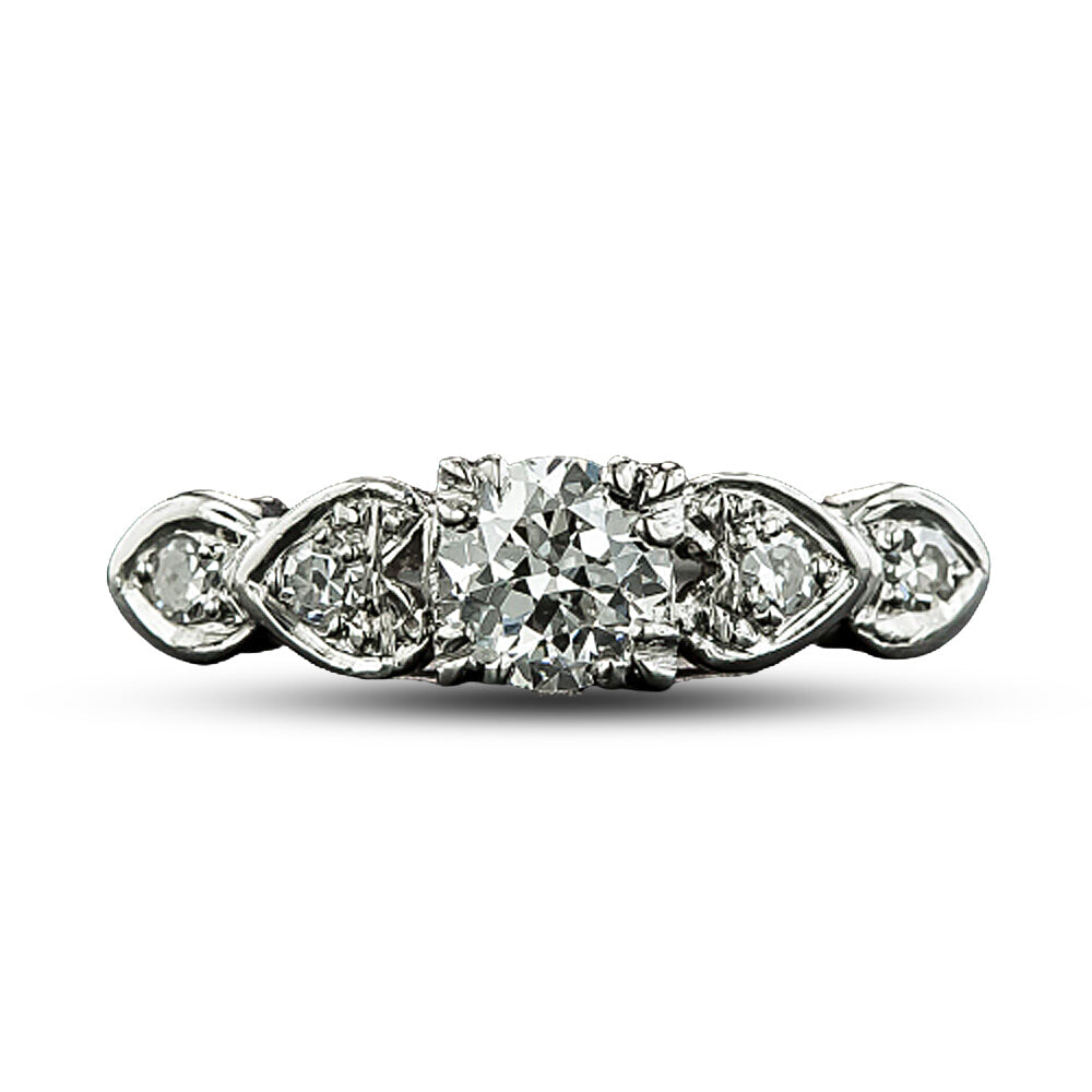 Mid-Century .50 Carat Diamond Engagement Ring - 4