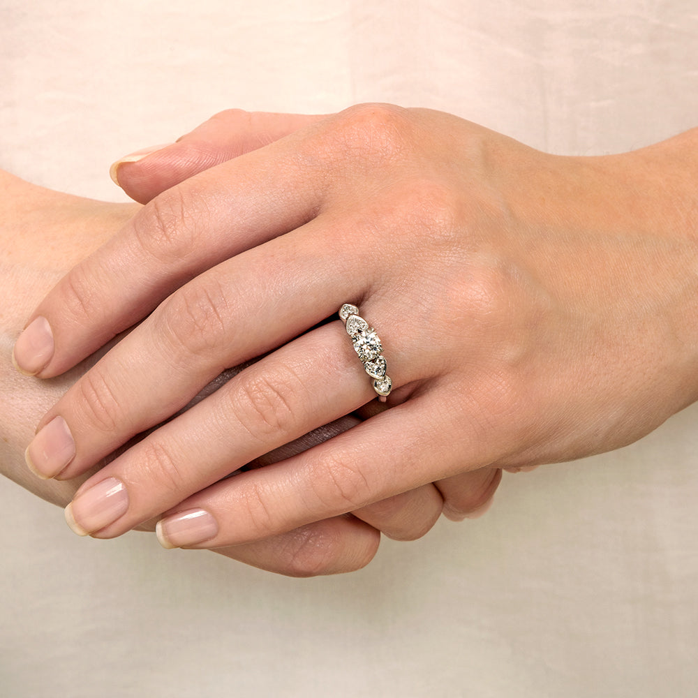 Mid-Century .50 Carat Diamond Engagement Ring - 5