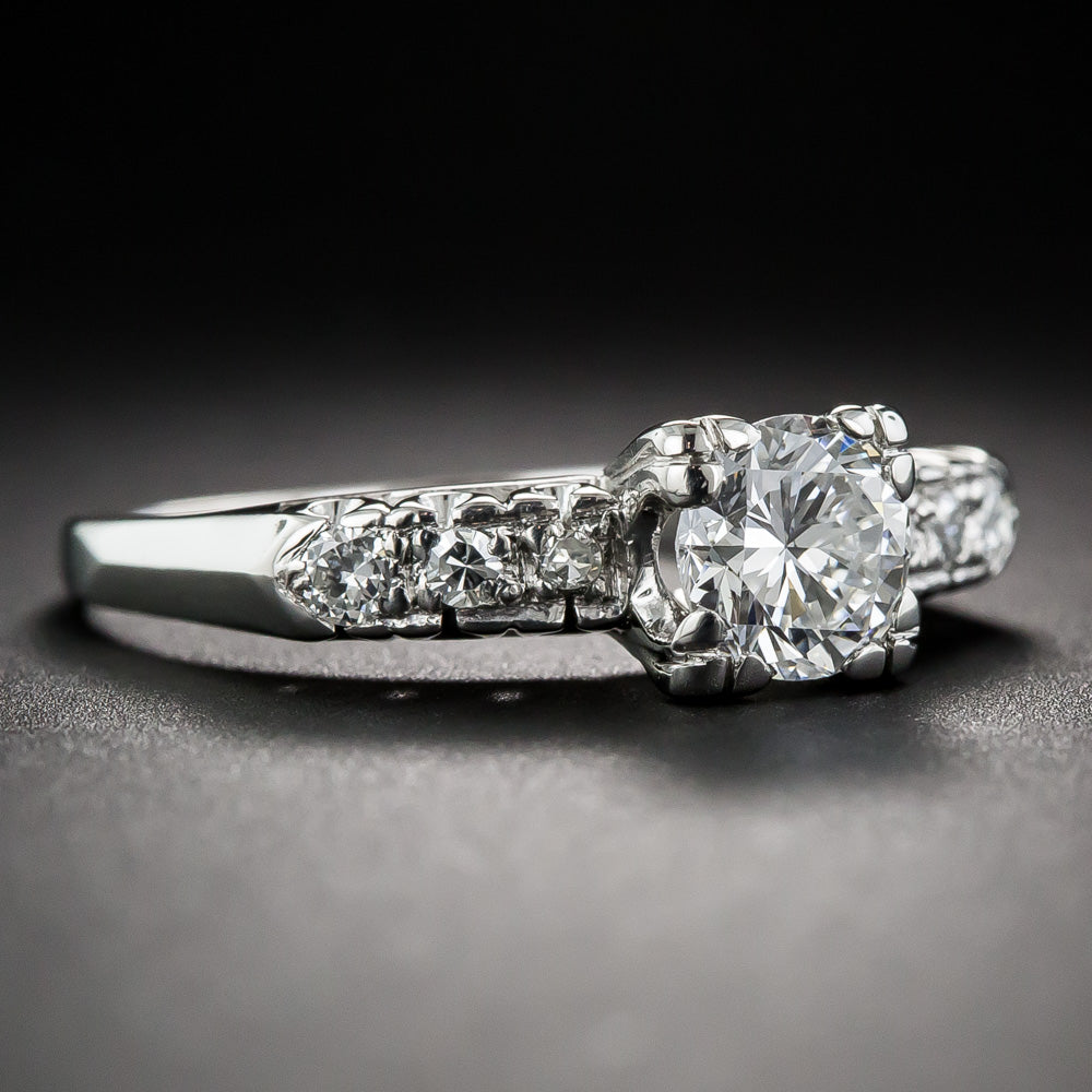 Mid Century .67 Carat Diamond Engagement Ring - 2