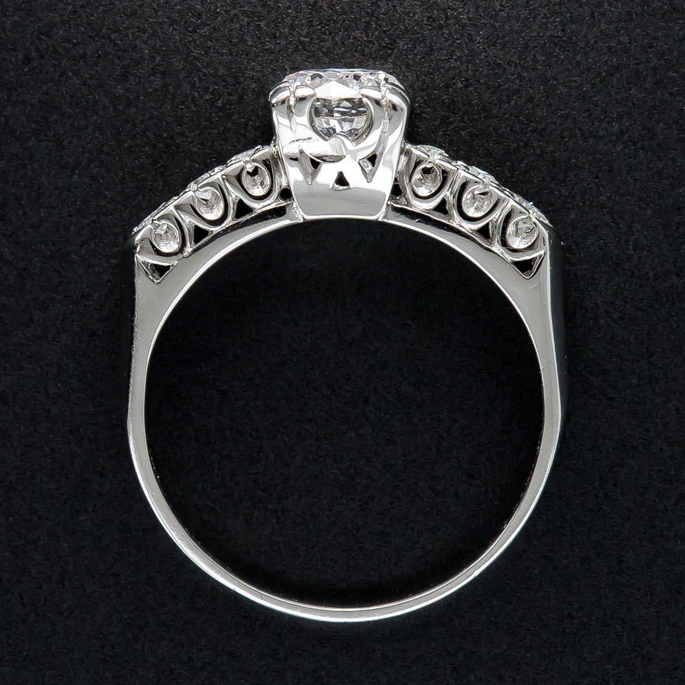 Mid Century .67 Carat Diamond Engagement Ring - 4