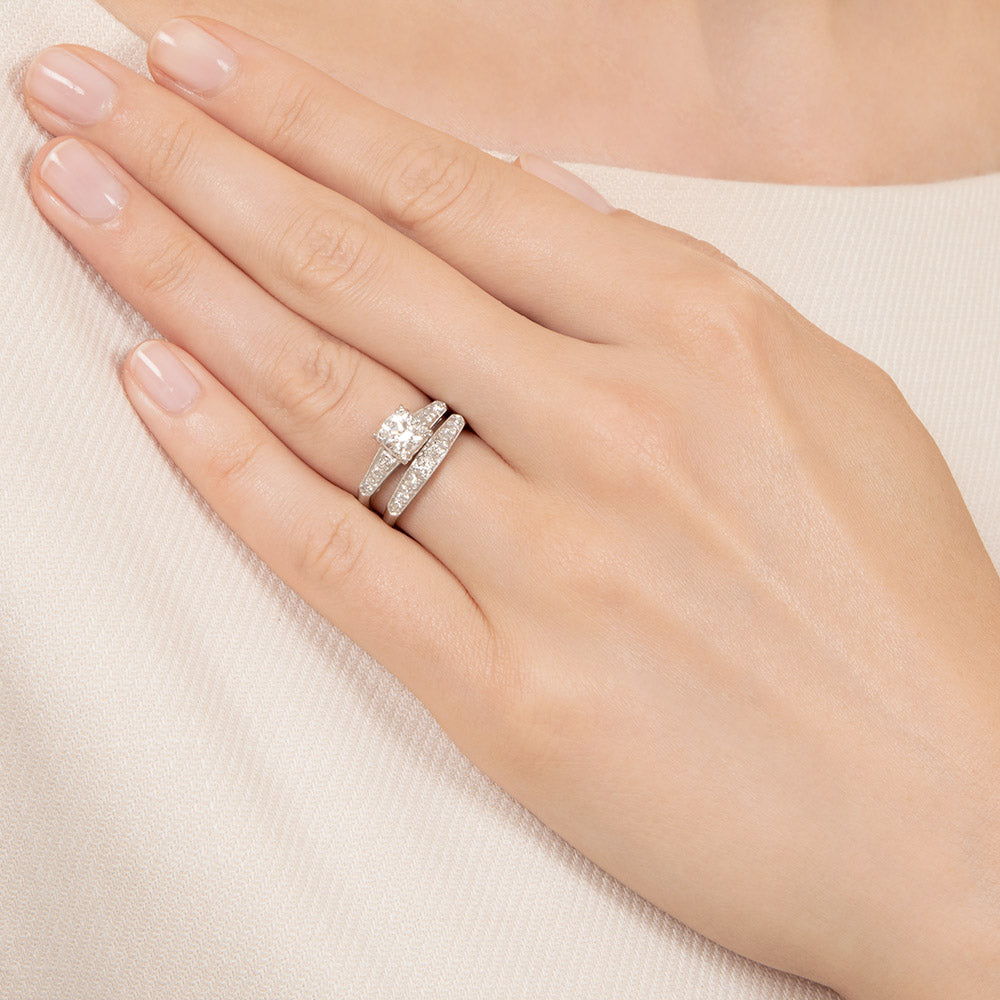 Mid-Century .80 Carat Diamond Engagement Set - 8