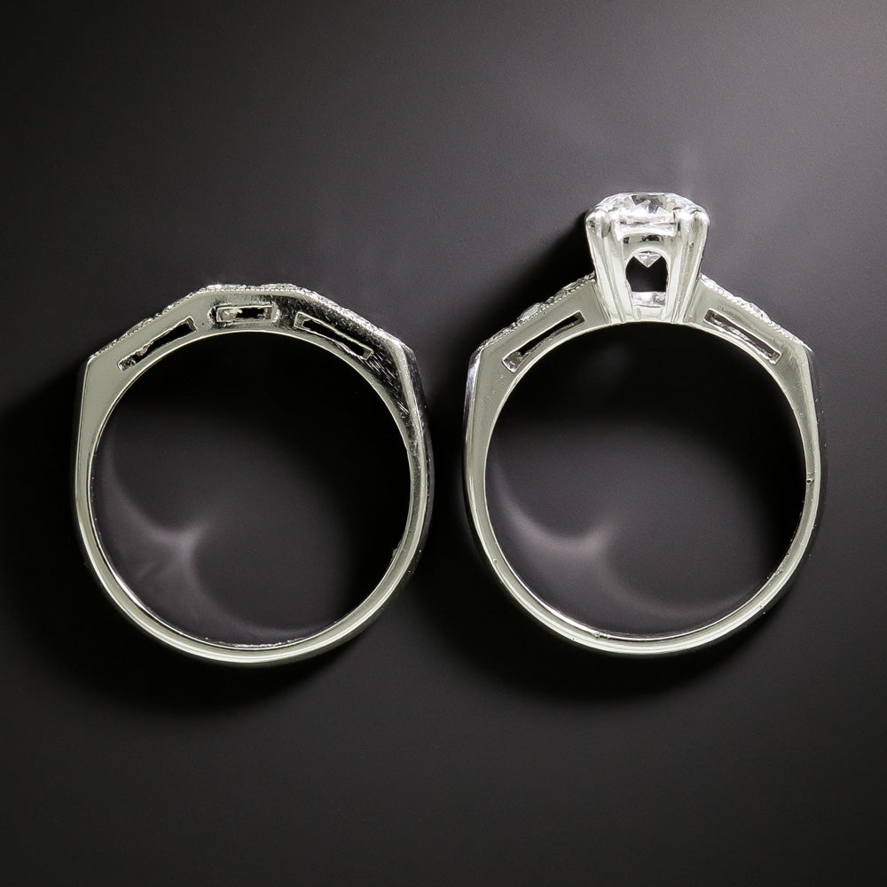 Mid-Century .80 Carat Diamond Engagement Set - 5