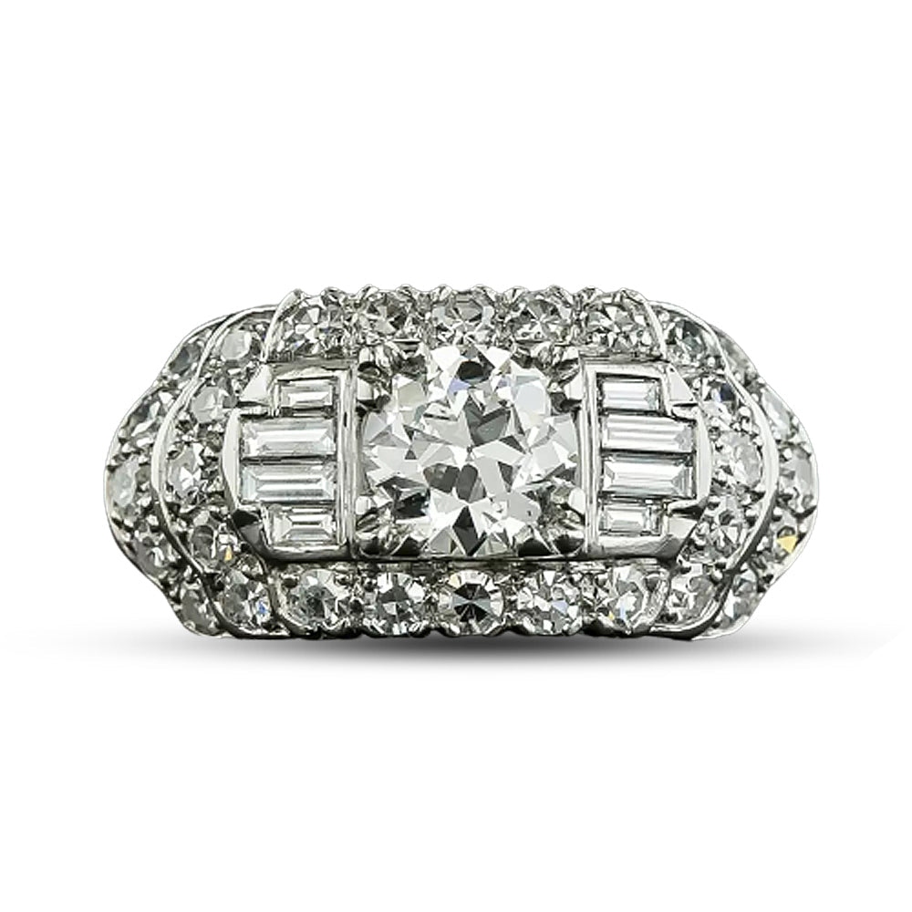 Mid-Century .83 Carat Diamond Engagement Ring by Granat Brothers - GIA G SI1  - 4