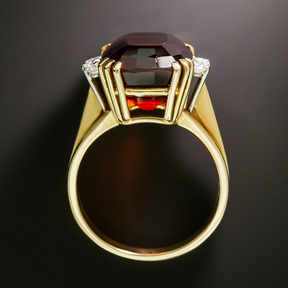 Mid-Century Citrine and Diamond Ring - 4